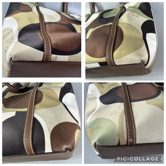 Authentic Coach No. 11116 Op Art Sateen Tote - Picture 12 of 13